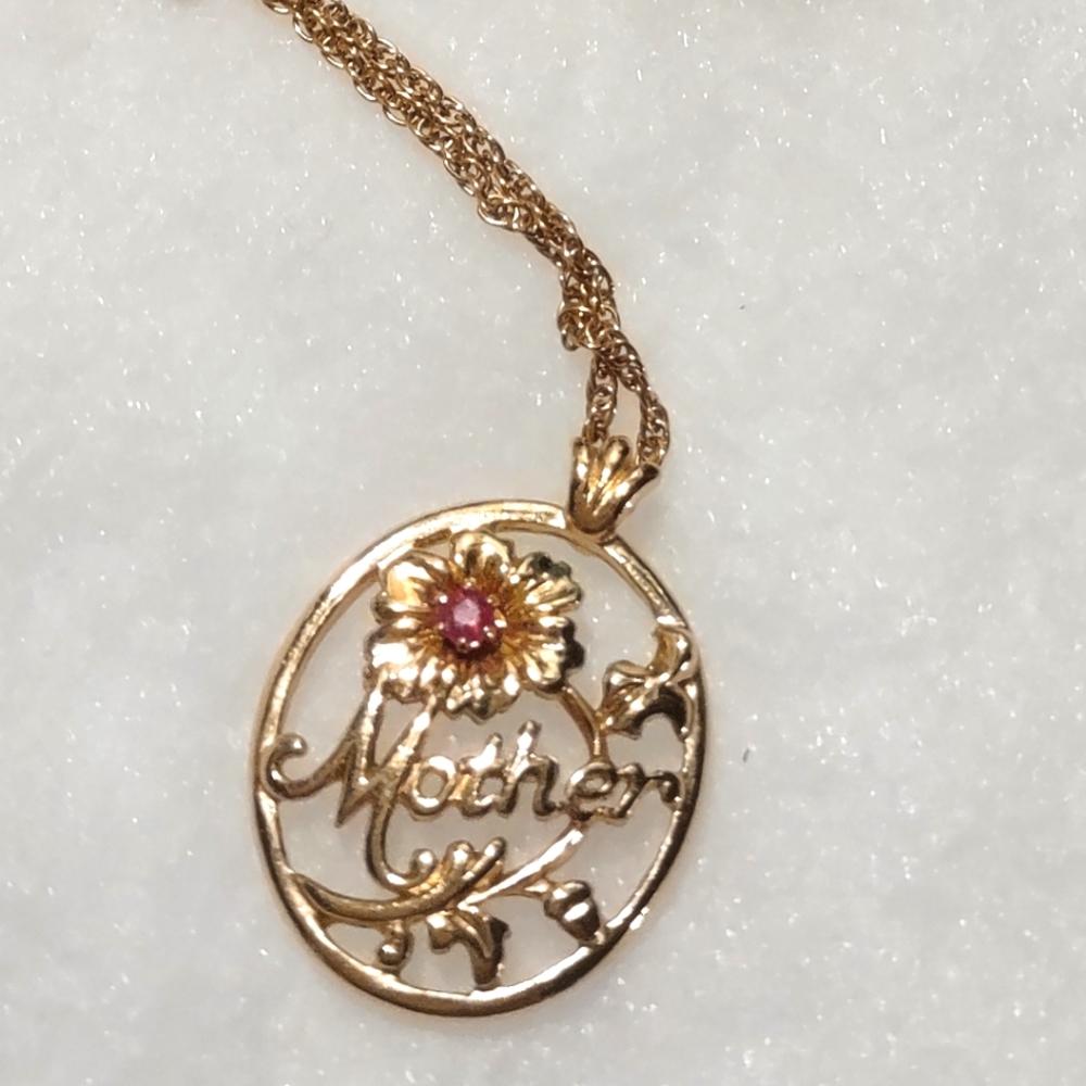 Avon Vintage "Mother" Floral Pendant